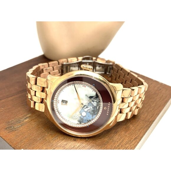 Poniger Men's Watch Automatic Moon Phase Date Rose Gold Stainless Steel 41mm - Picture 7 of 13